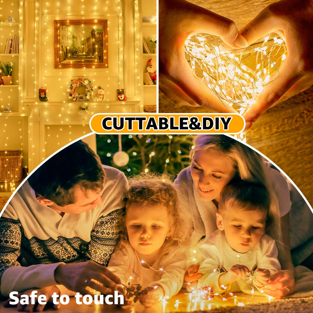 10FT/20FT Christmas Curtain Fairy Lights with Remote Control