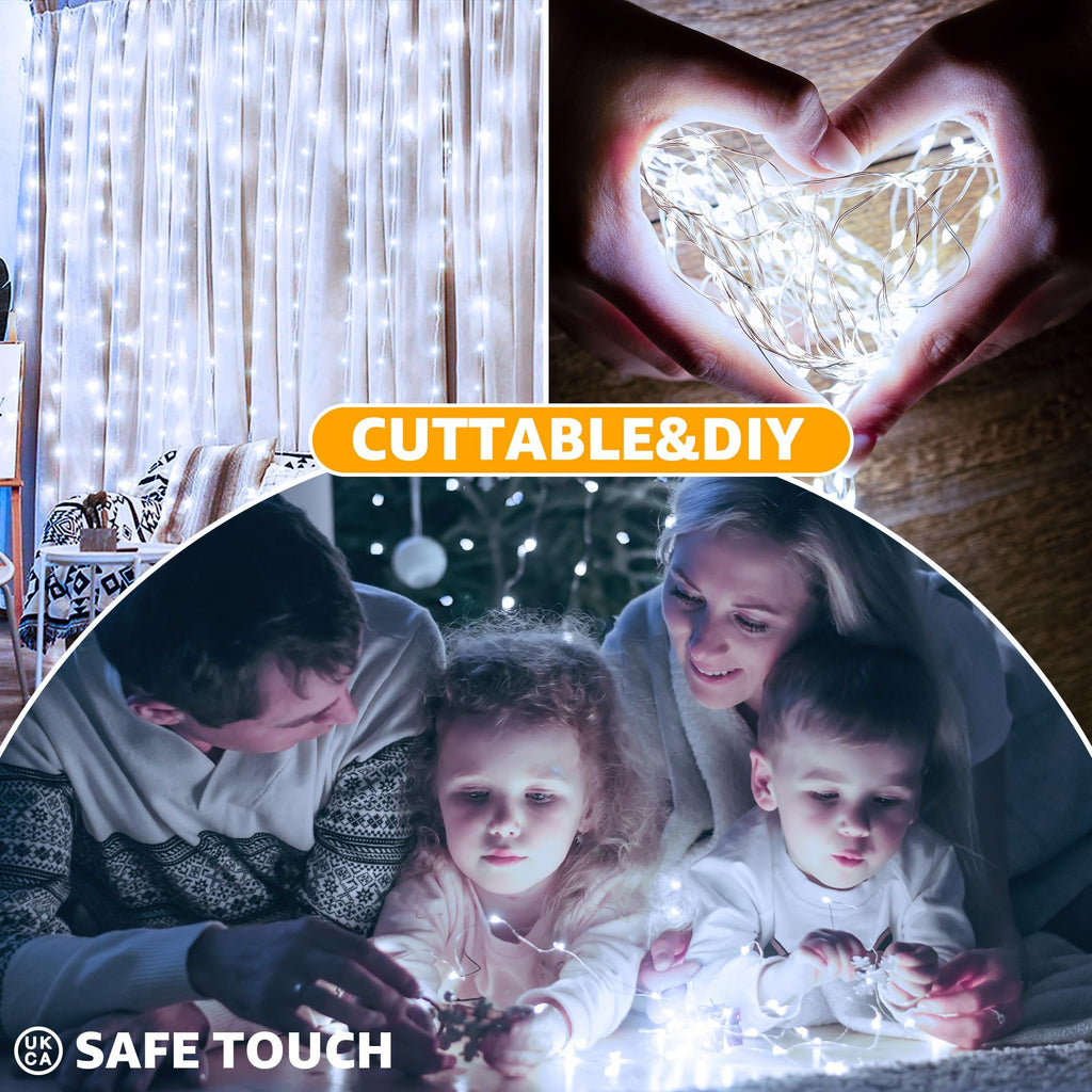10FT/20FT Christmas Curtain Fairy Lights with Remote Control