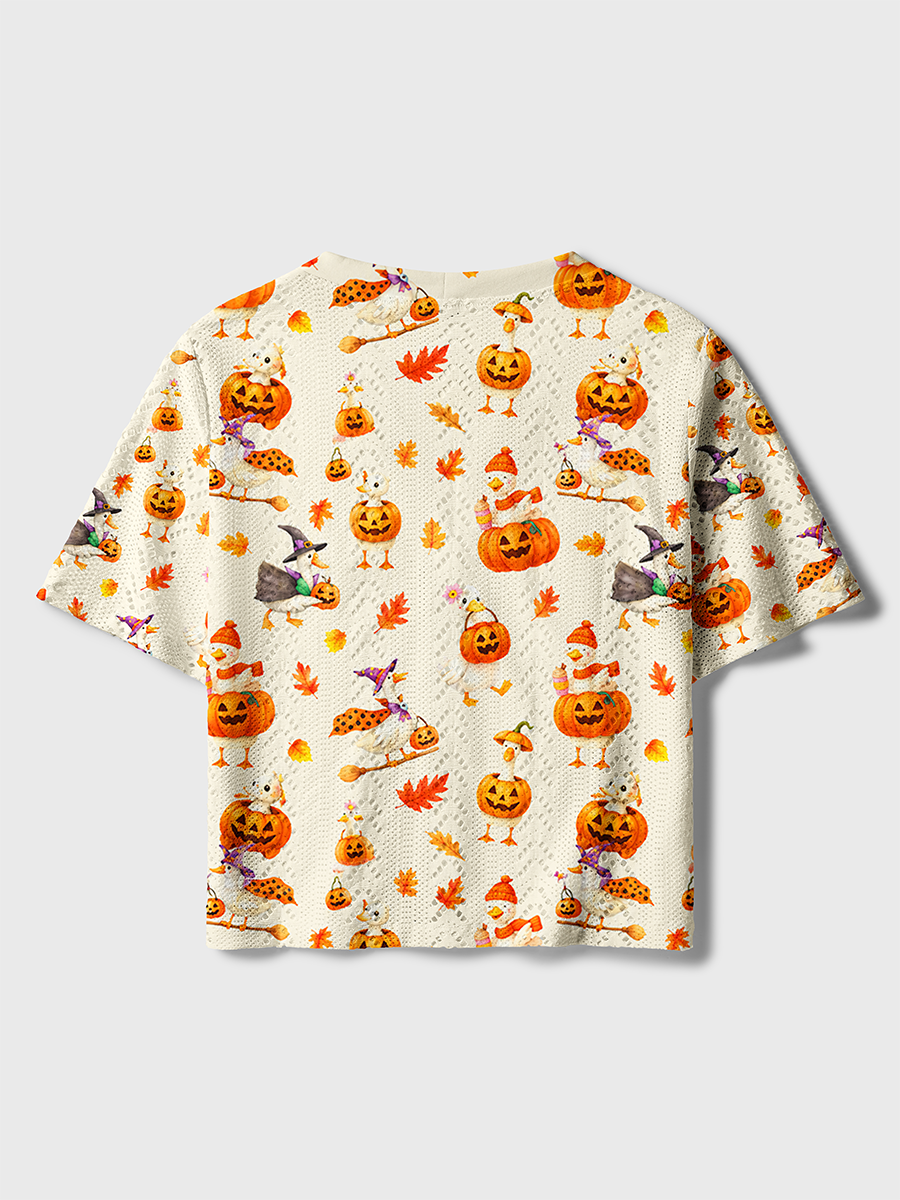 Cute Fall Watercolor Kids Crochet Button Down Cardigan