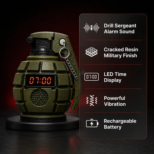 💣Military Grenade Drill Sergeant Alarm Clock