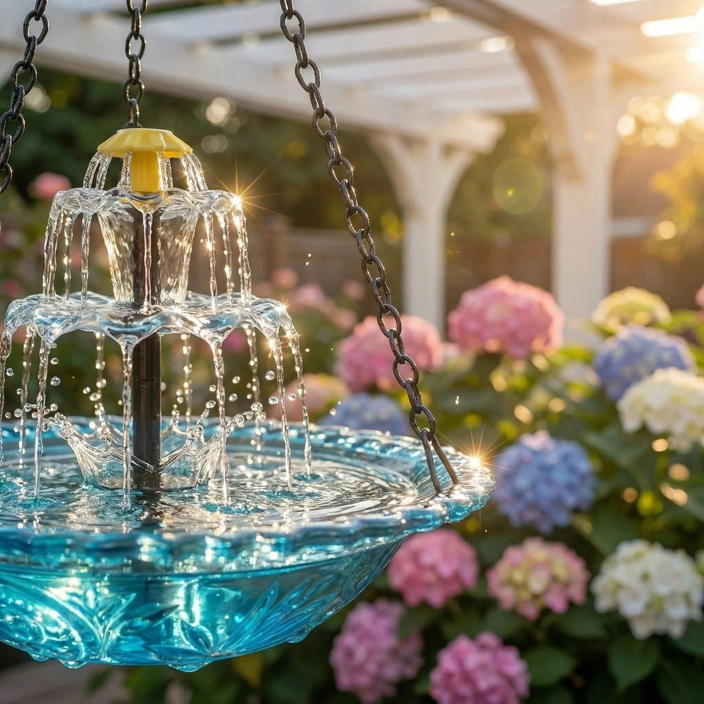 🔥Limited 60% OFF🔥-🐦💧Solar Cascade Hanging Bird Bath Fountain&Buy 2 Free Shipping🎁