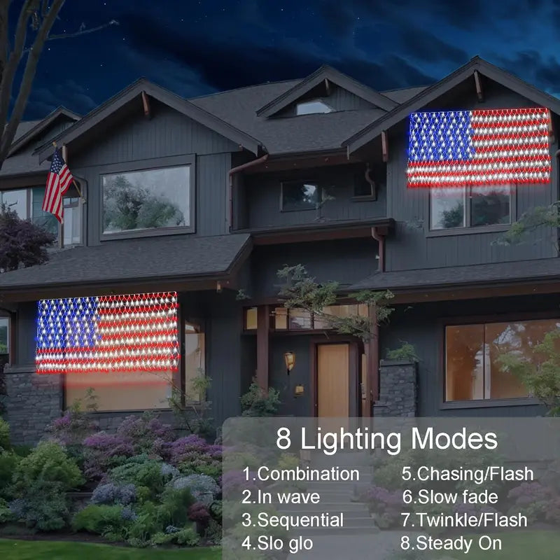 Outdoor Solar American Flag Light, Ultra-Bright; Suitable for Independence Day, National Day, And Memorial Day Decorations; Waterproof Solar Outdoor Light