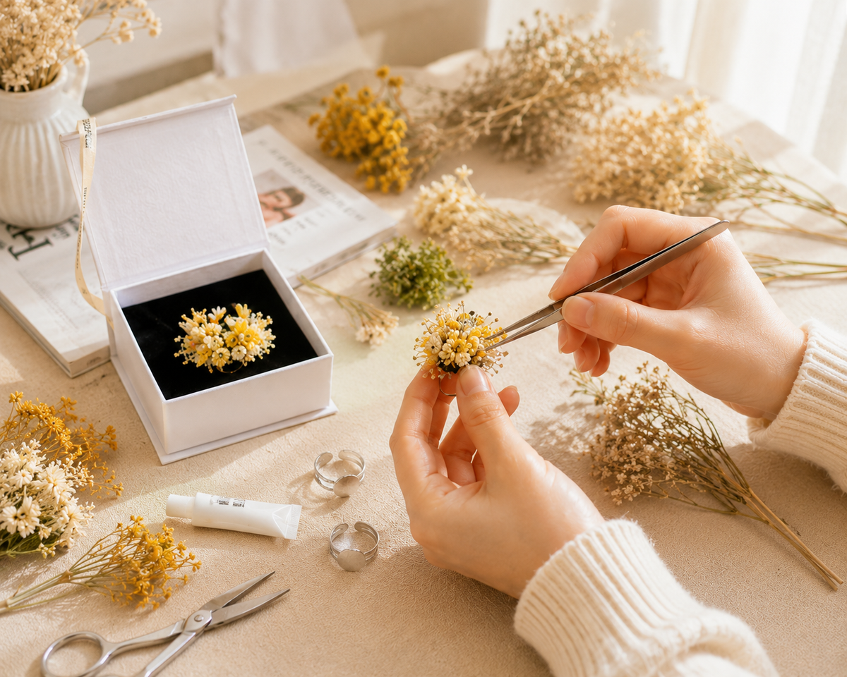 Forest Romantic Dried Flower Ring DIY Kit