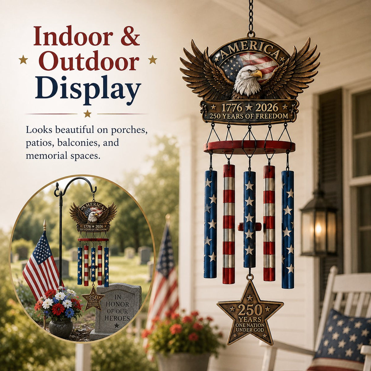 250 Years of Freedom  Commemorate Wind Chime