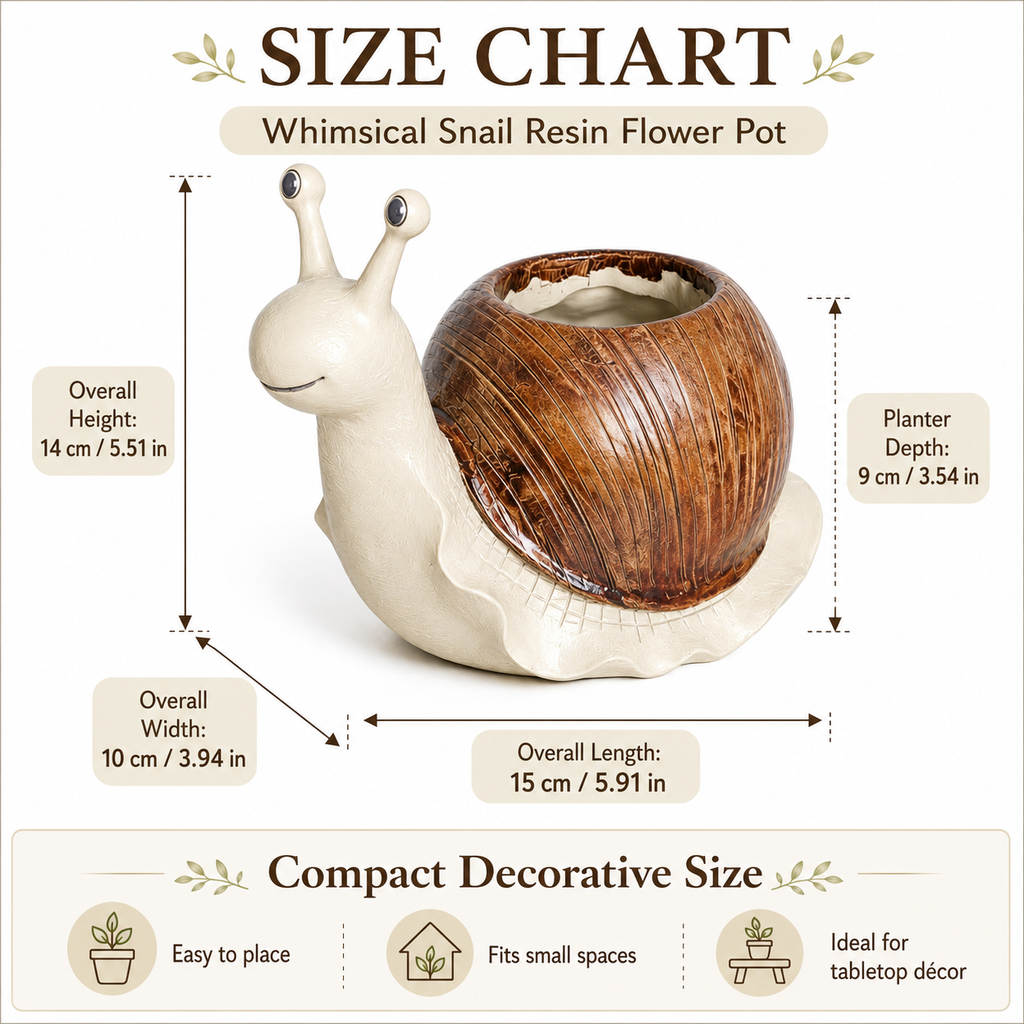 Whimsical Snail-Shaped Resin Flower Pot