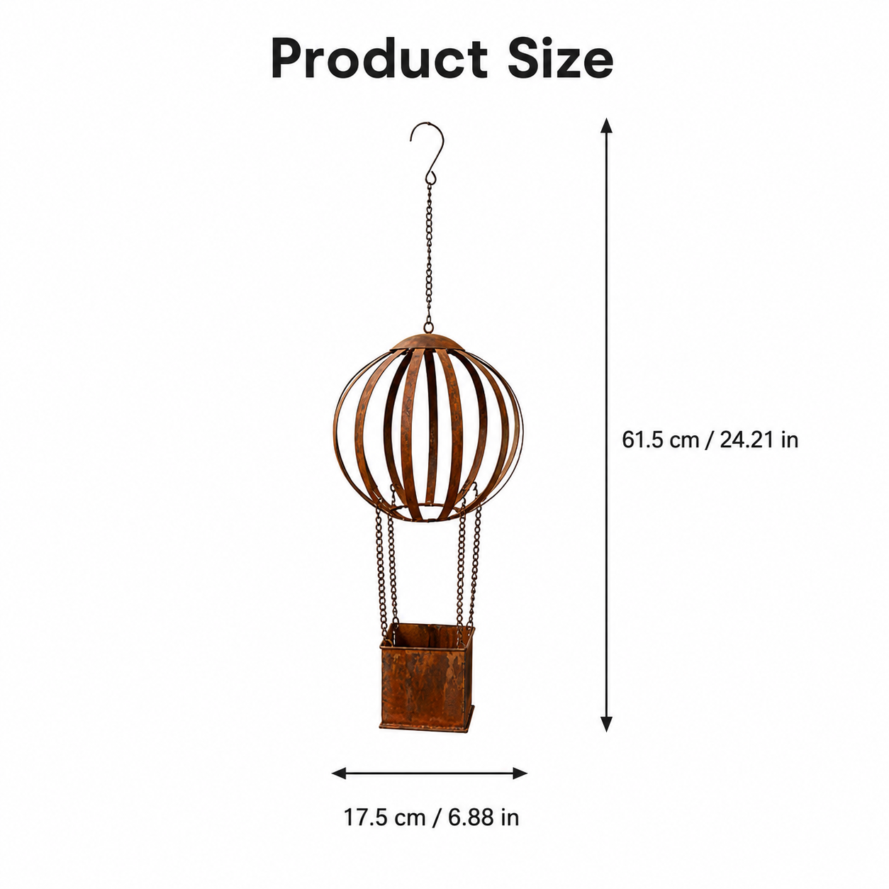 Vintage Hot Air Balloon Hanging Planter