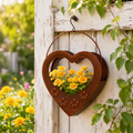 Rustic Heart Metal Hanging Planter