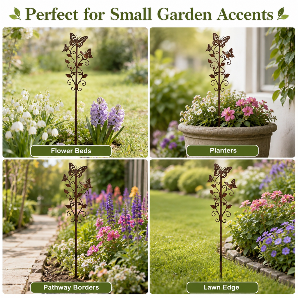 Rustic Butterfly Garden Stake
