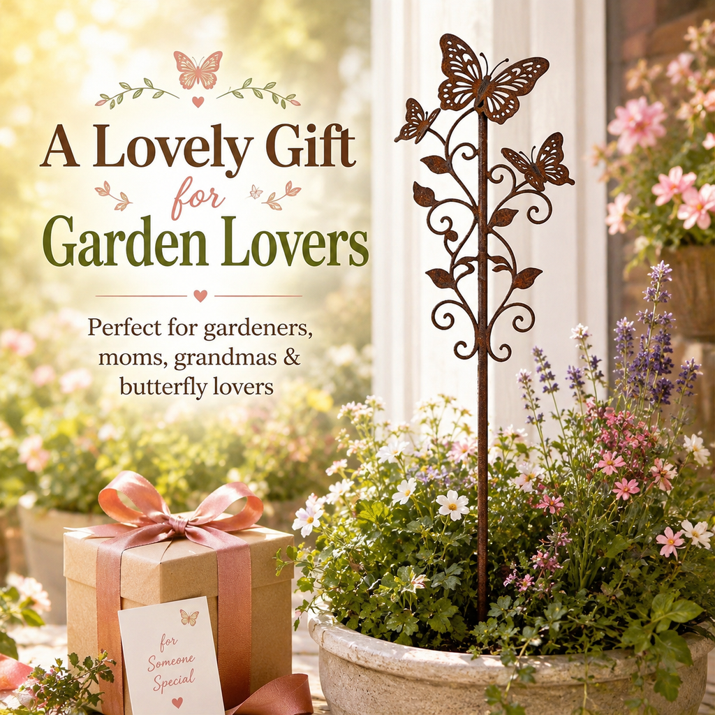 Rustic Butterfly Garden Stake