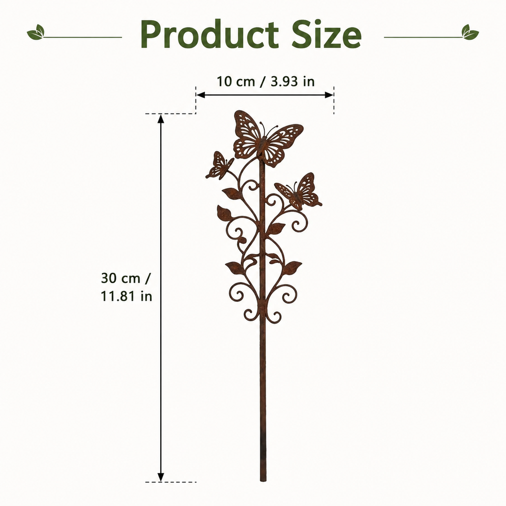 Rustic Butterfly Garden Stake