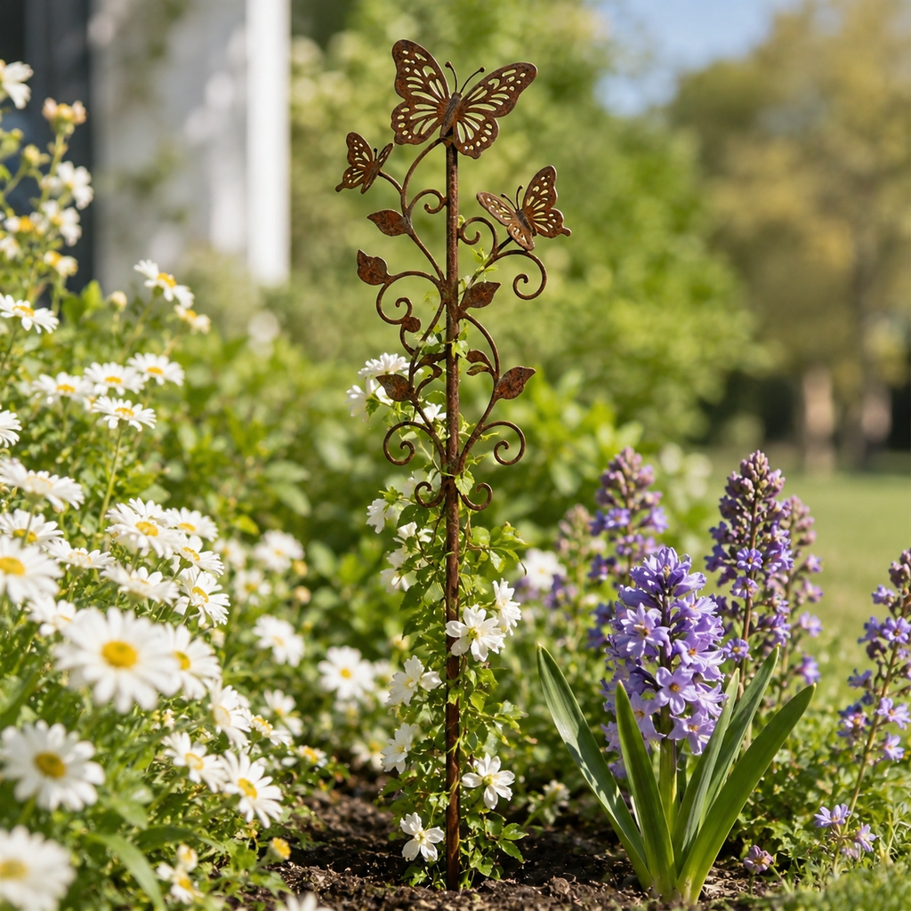 Rustic Butterfly Garden Stake