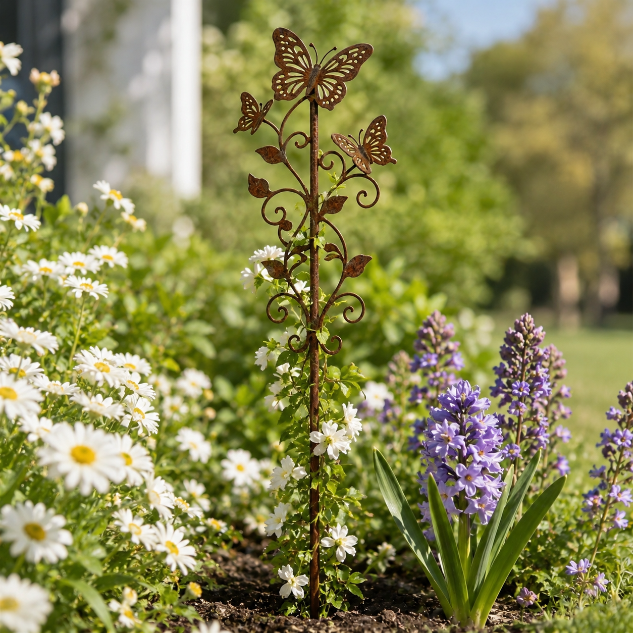 Rustic Butterfly Garden Stake