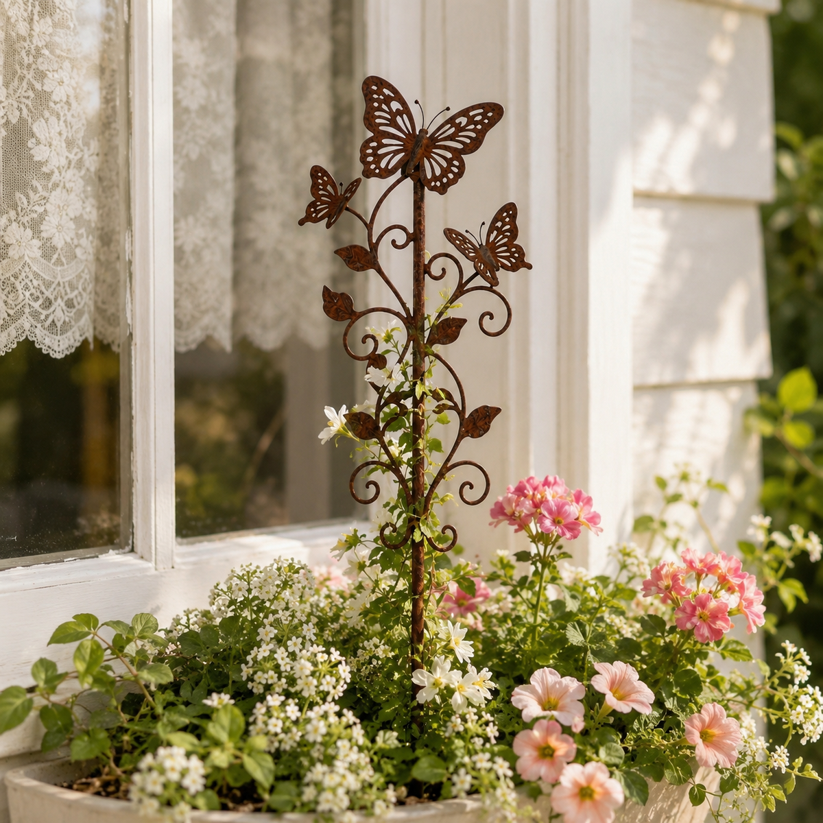 Rustic Butterfly Garden Stake