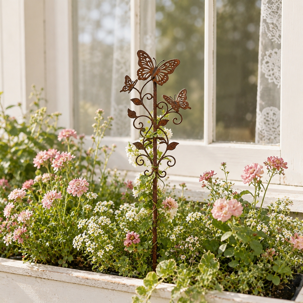 Rustic Butterfly Garden Stake