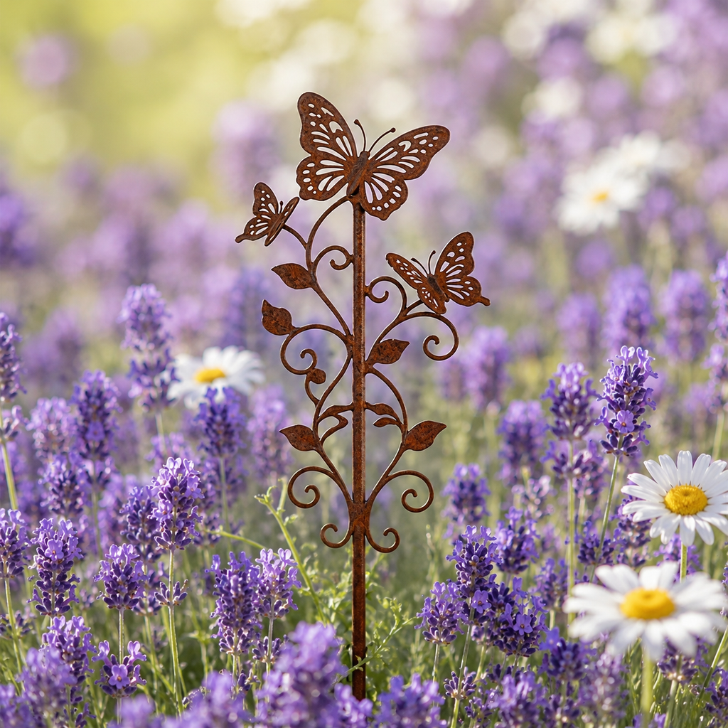 Rustic Butterfly Garden Stake
