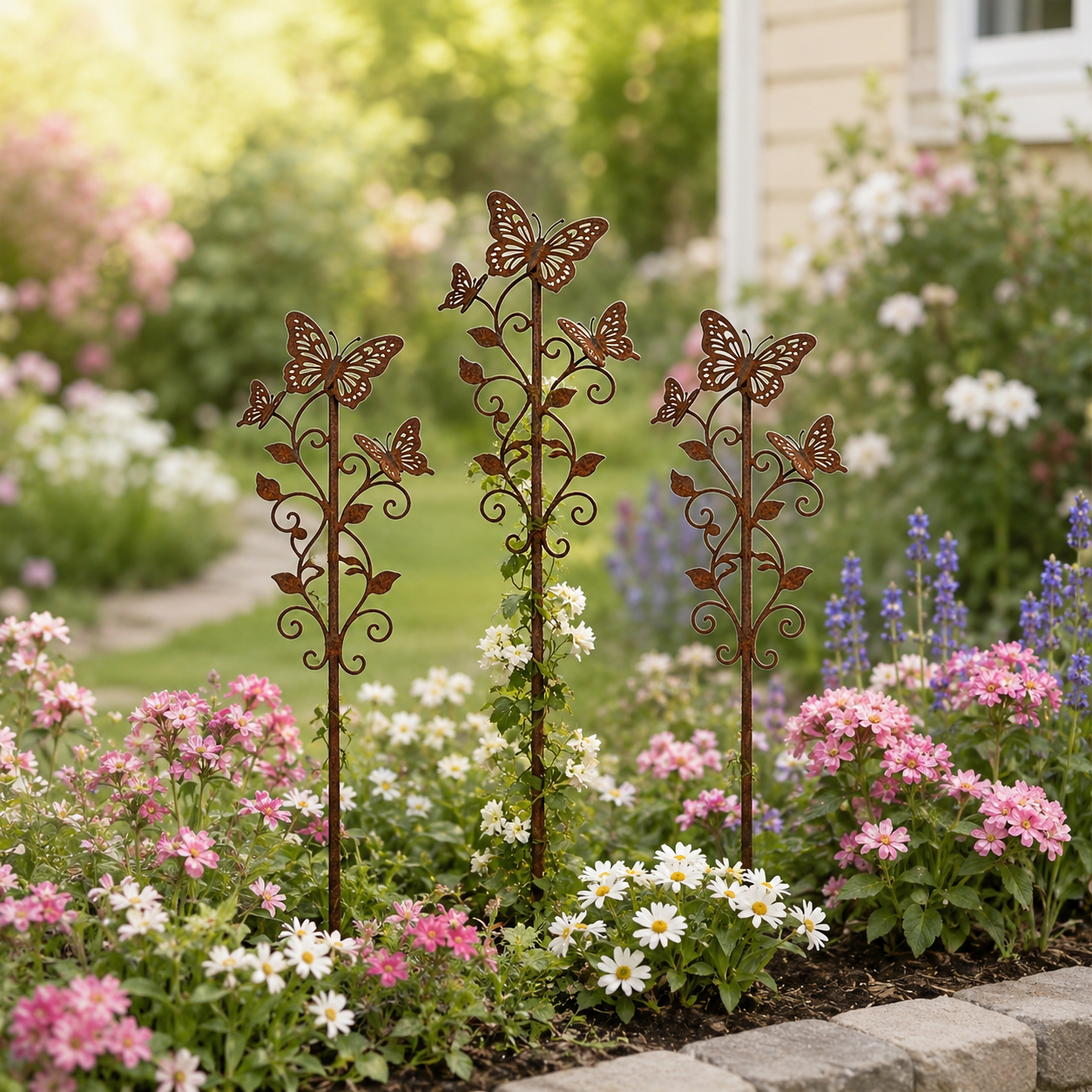 Rustic Butterfly Garden Stake
