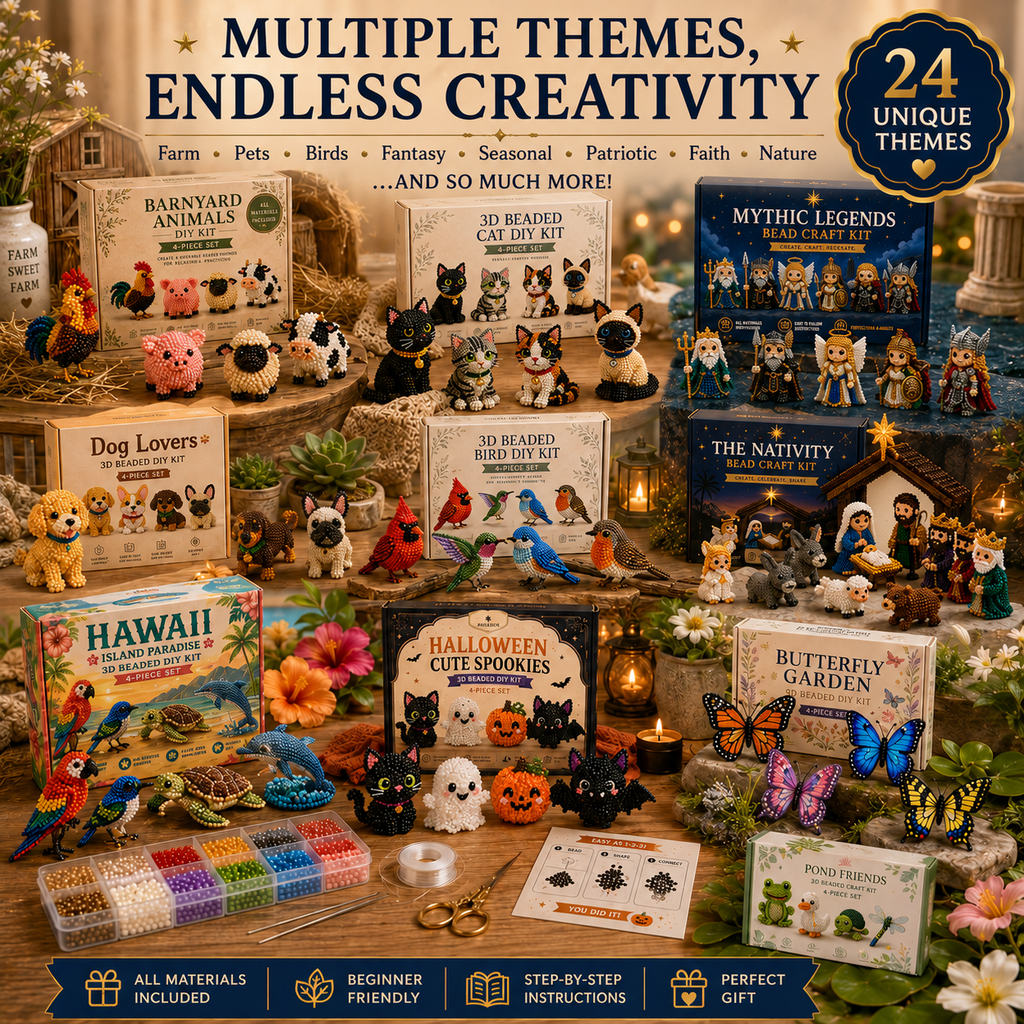 3D Beaded DIY Craft Kits – 24 Unique Themes Collection