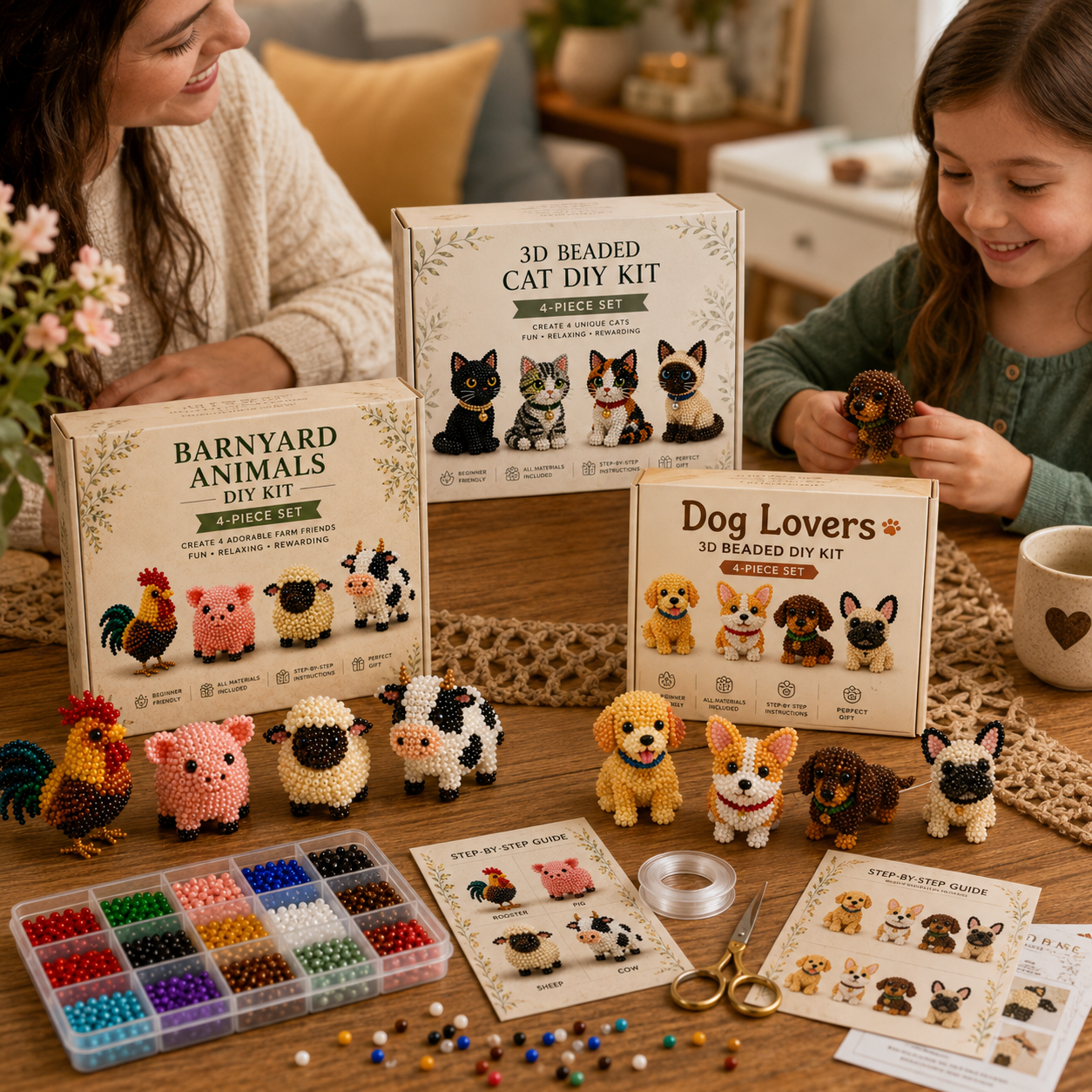 3D Beaded DIY Craft Kits – 24 Unique Themes Collection