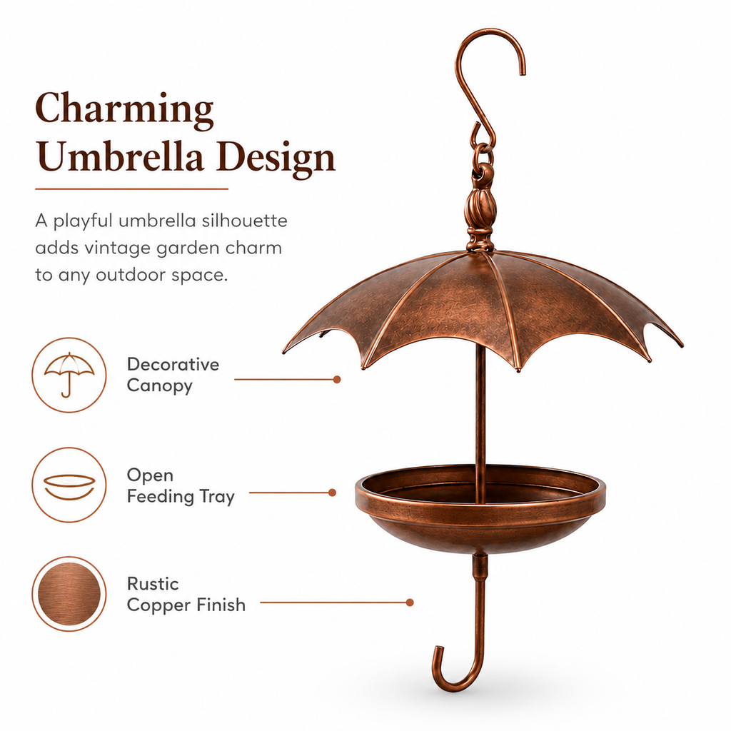 Umbrella-Shaped Hanging Bird Feeder