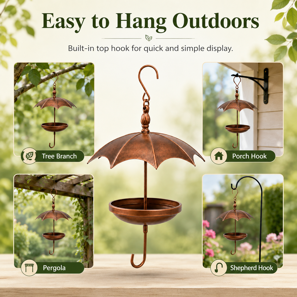 Umbrella-Shaped Hanging Bird Feeder