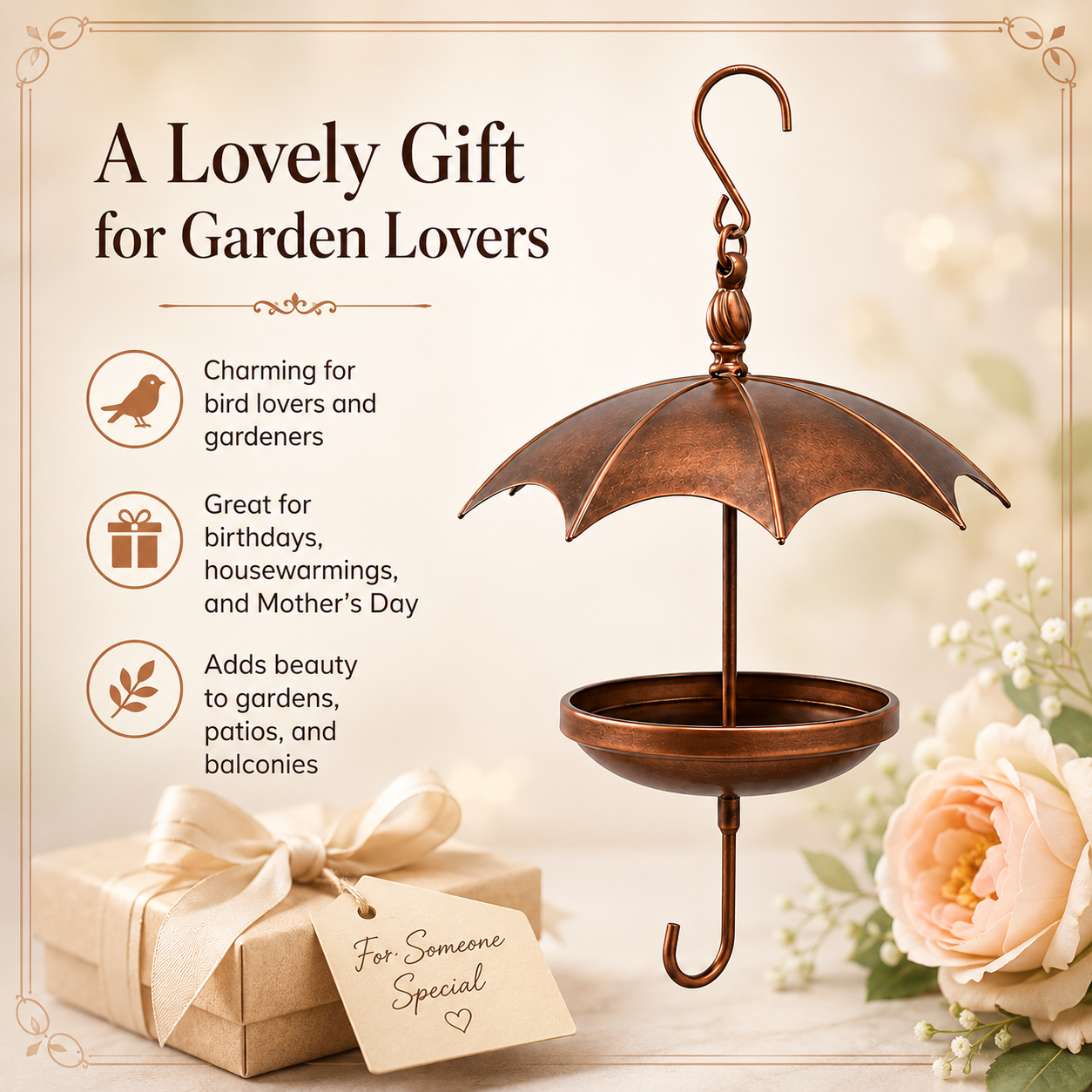 Umbrella-Shaped Hanging Bird Feeder