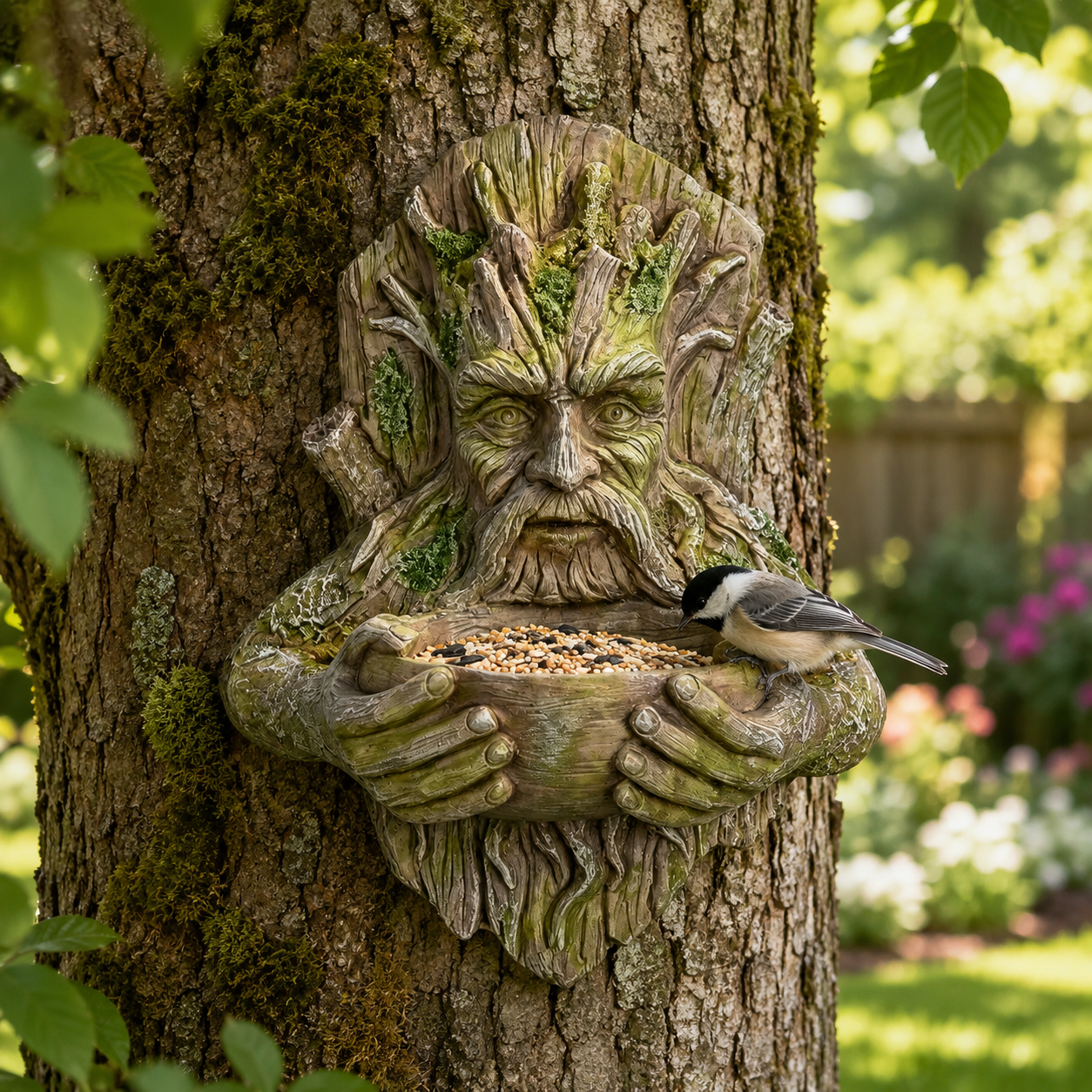 Resin Tree Face Bird Feeder
