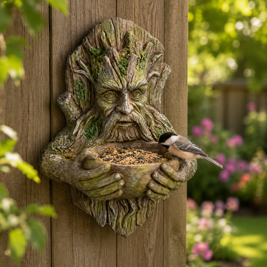 Resin Tree Face Bird Feeder