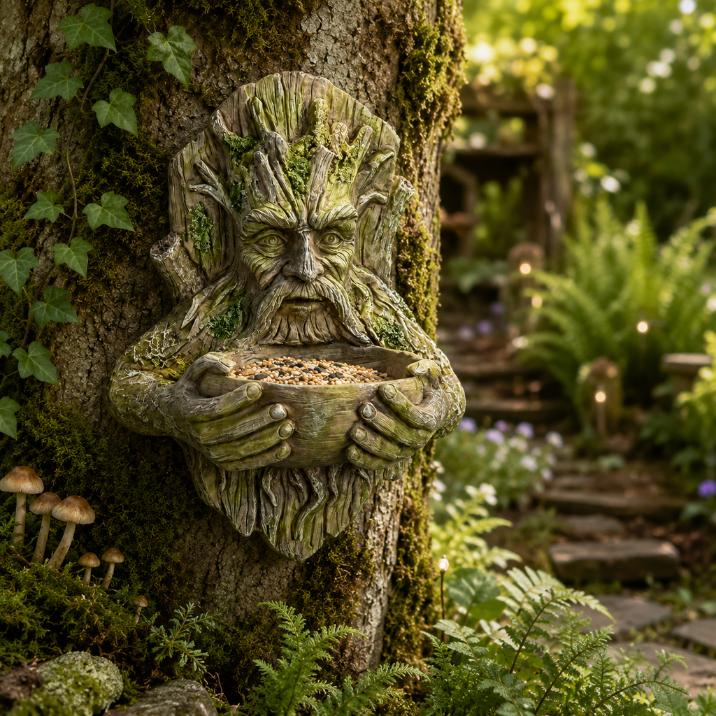 Resin Tree Face Bird Feeder