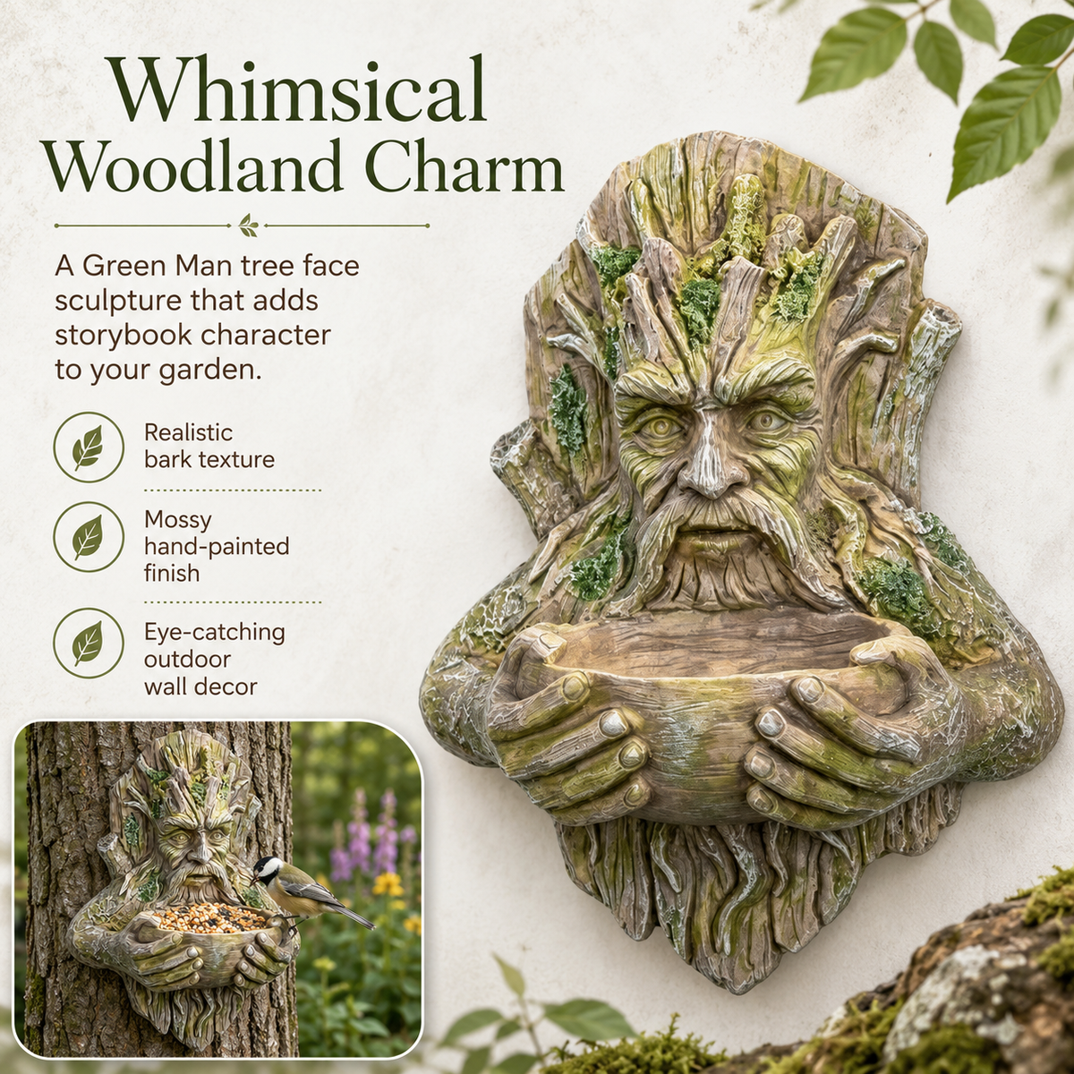 Resin Tree Face Bird Feeder