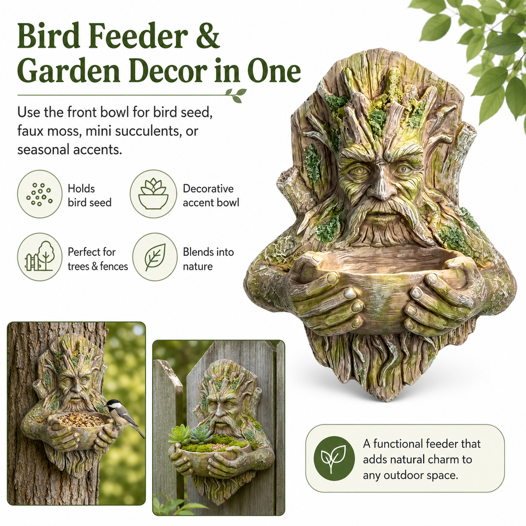 Resin Tree Face Bird Feeder