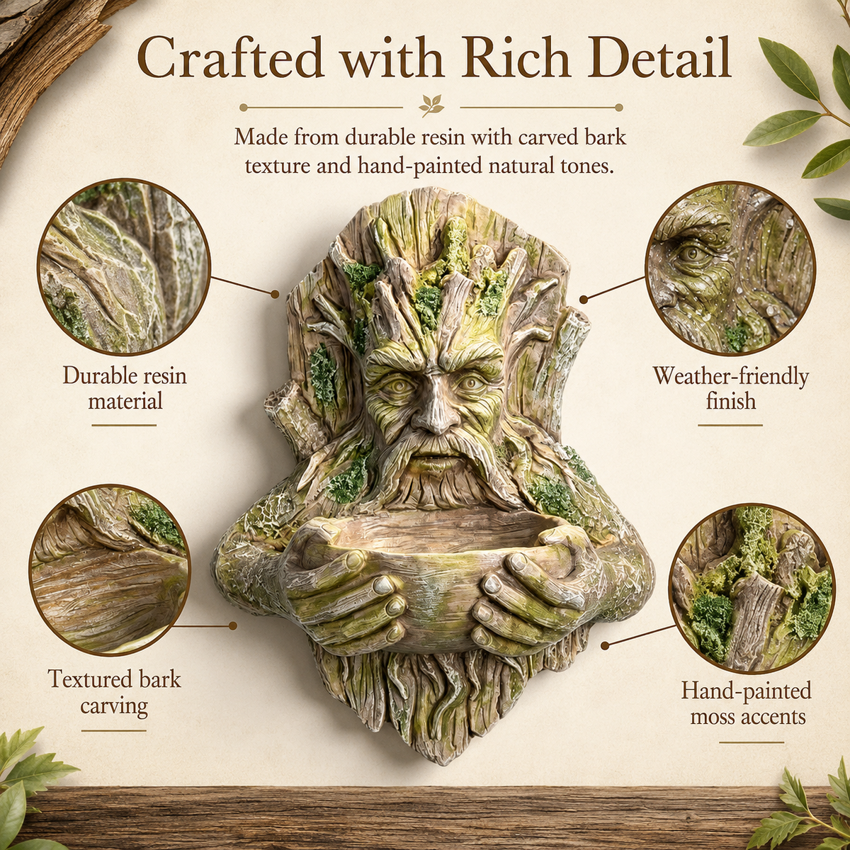Resin Tree Face Bird Feeder