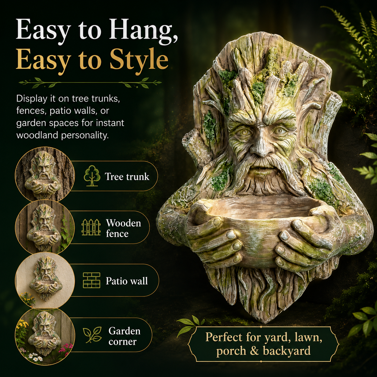 Resin Tree Face Bird Feeder