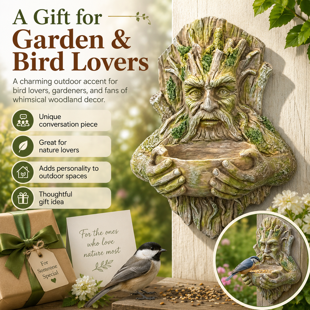 Resin Tree Face Bird Feeder