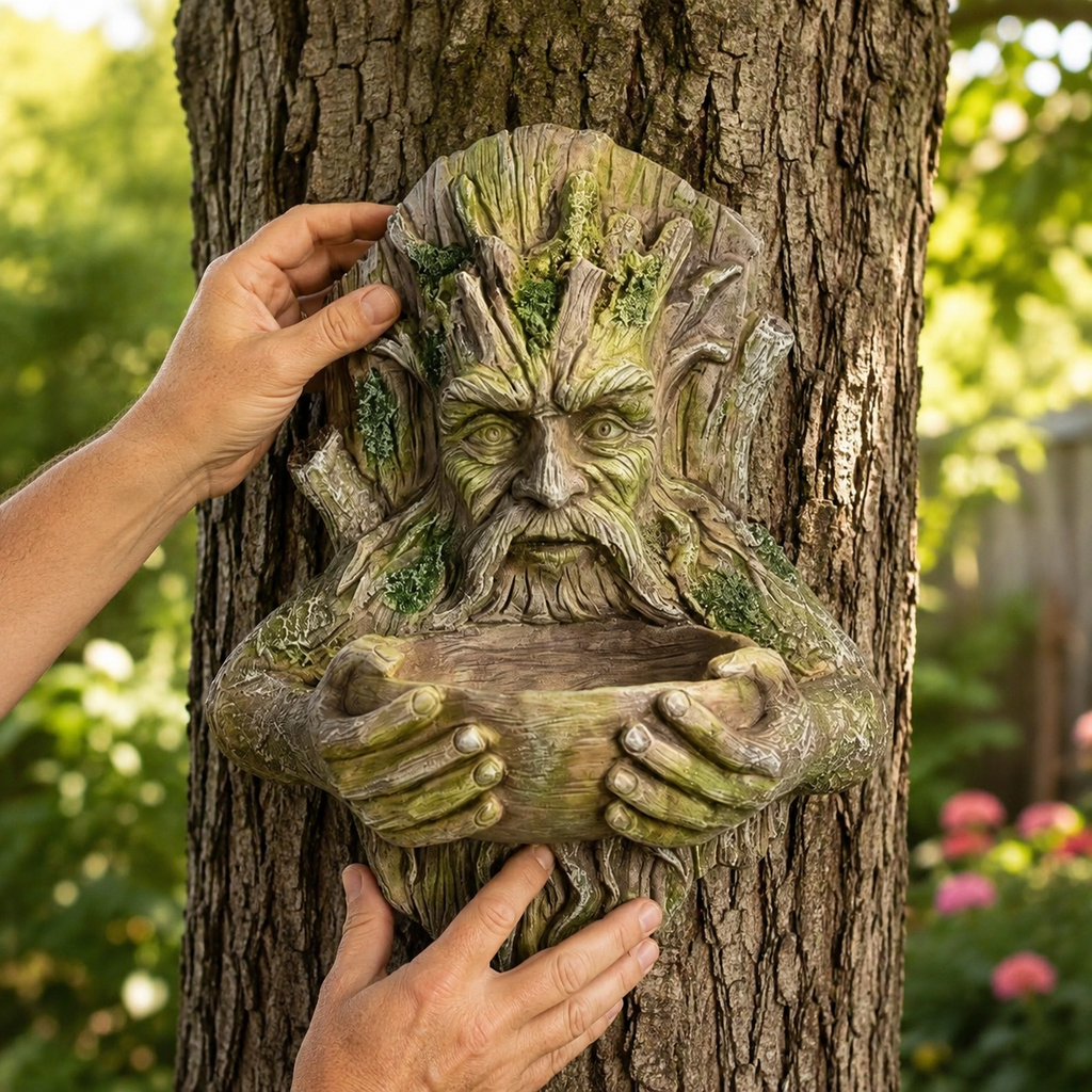 Resin Tree Face Bird Feeder