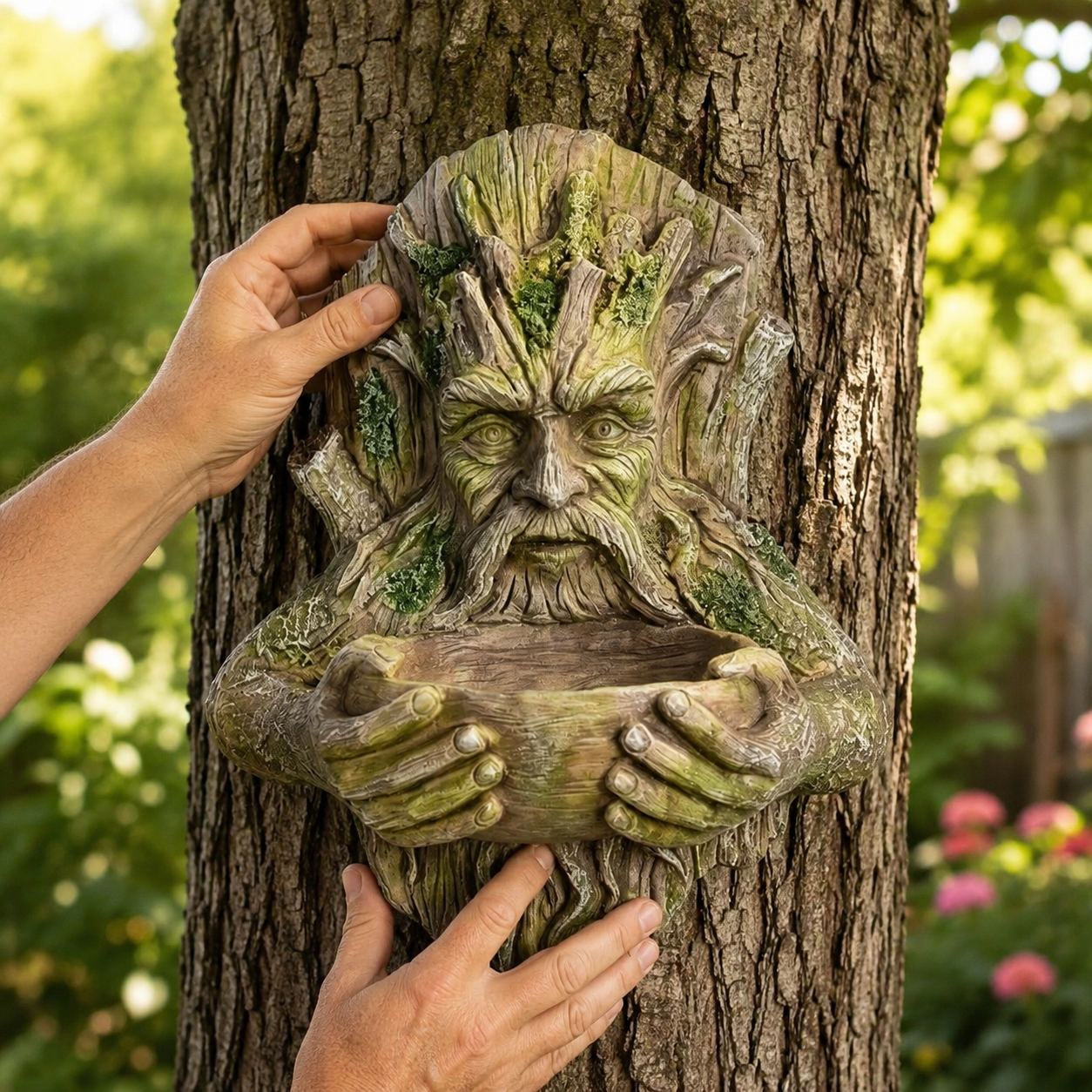 Resin Tree Face Bird Feeder