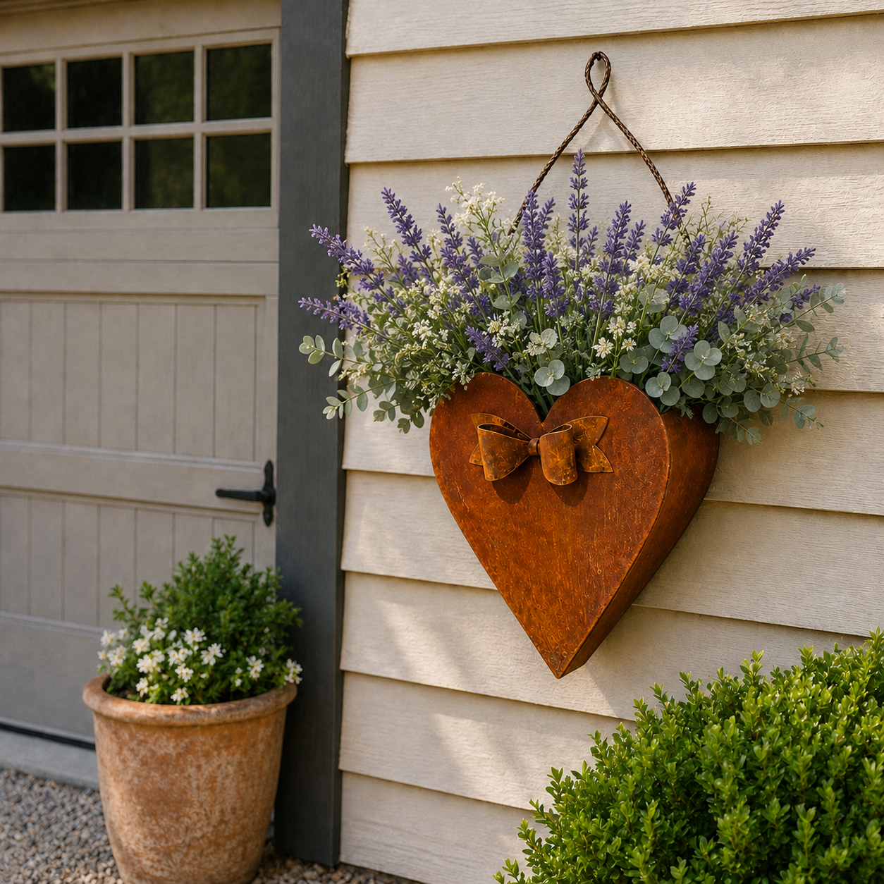 Rustic Heart Metal Wall Planter