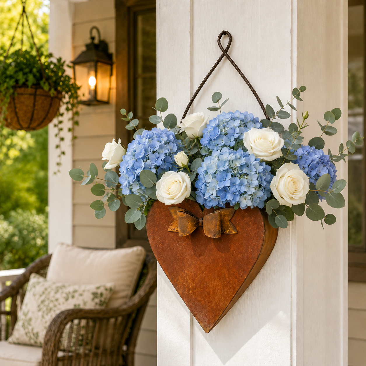 Rustic Heart Metal Wall Planter