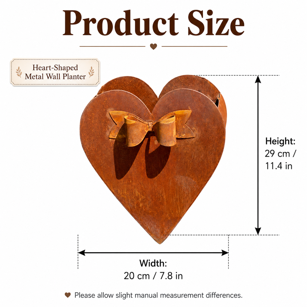 Rustic Heart Metal Wall Planter