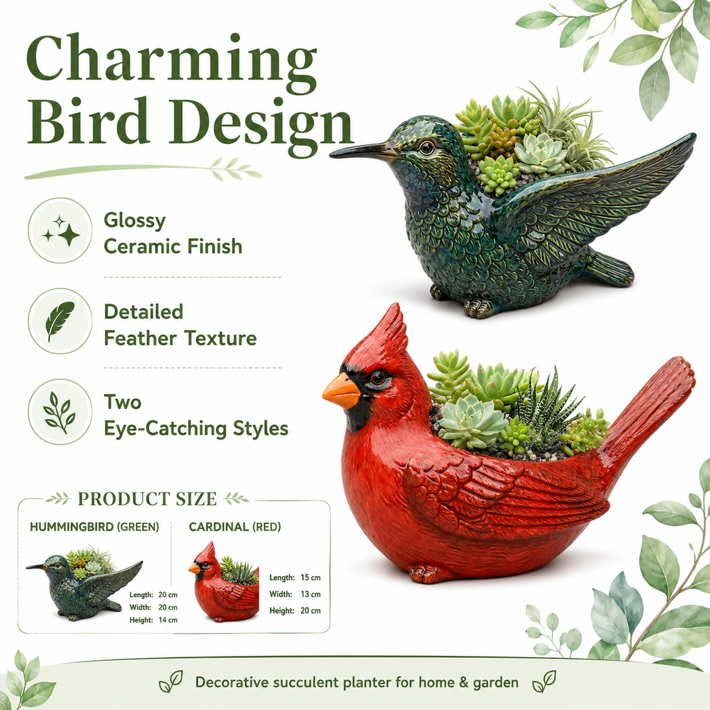 Ceramic Bird Succulent Planter