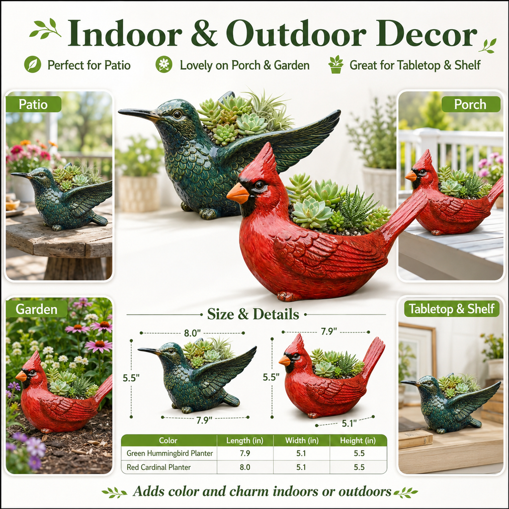 Ceramic Bird Succulent Planter