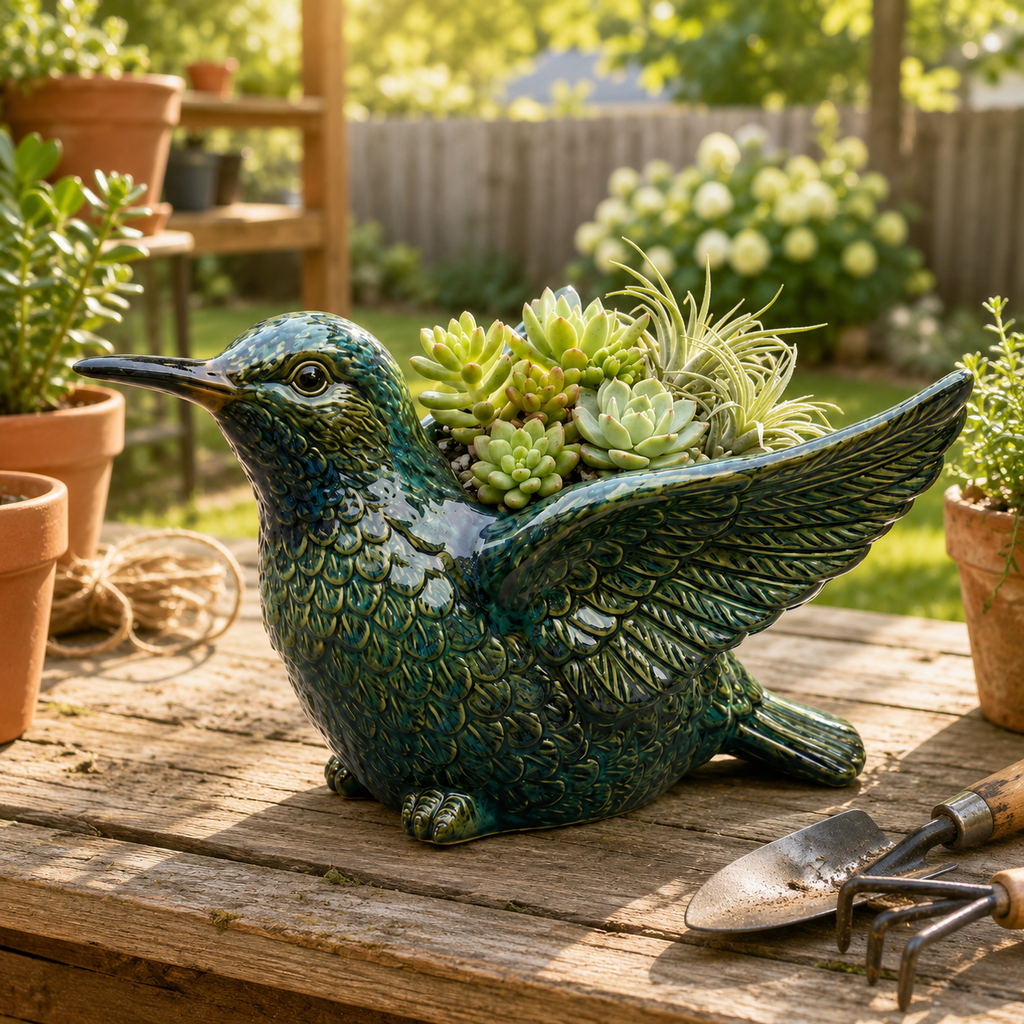 Ceramic Bird Succulent Planter