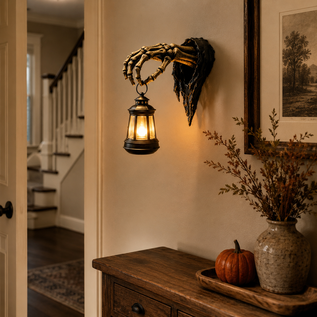 Skeleton Hand Halloween Lantern Wall Decor