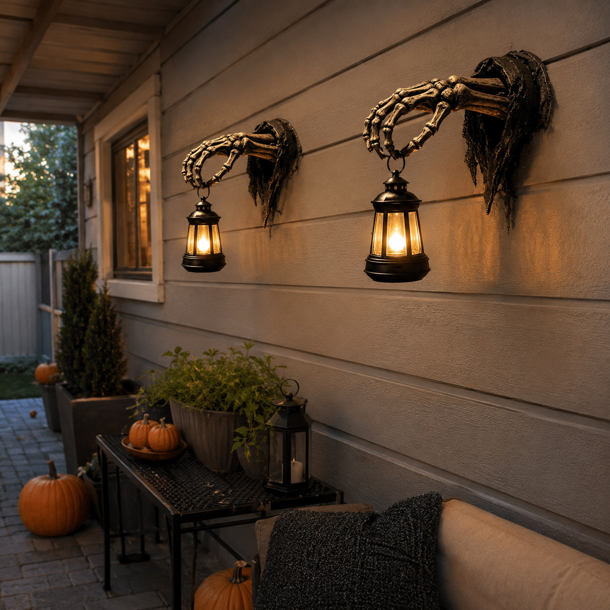 Skeleton Hand Halloween Lantern Wall Decor