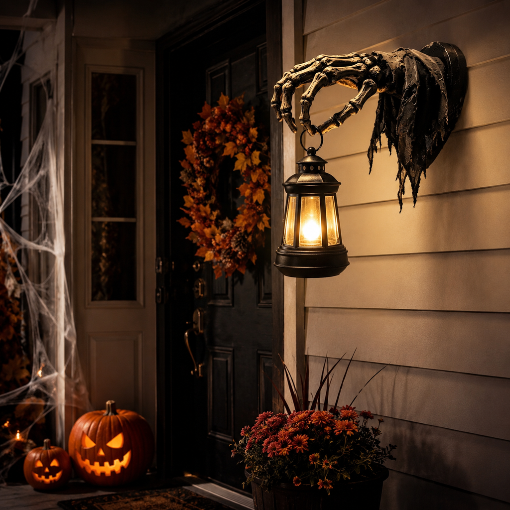 Skeleton Hand Halloween Lantern Wall Decor