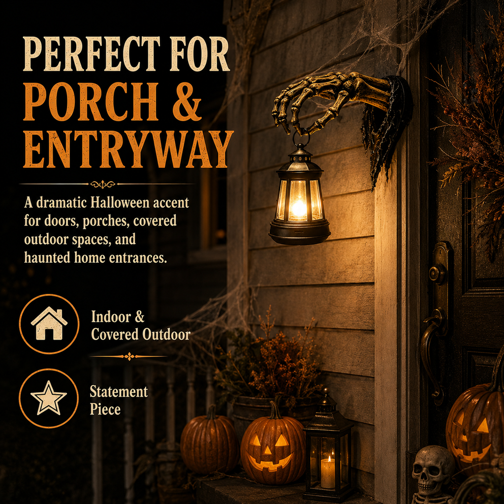 Skeleton Hand Halloween Lantern Wall Decor