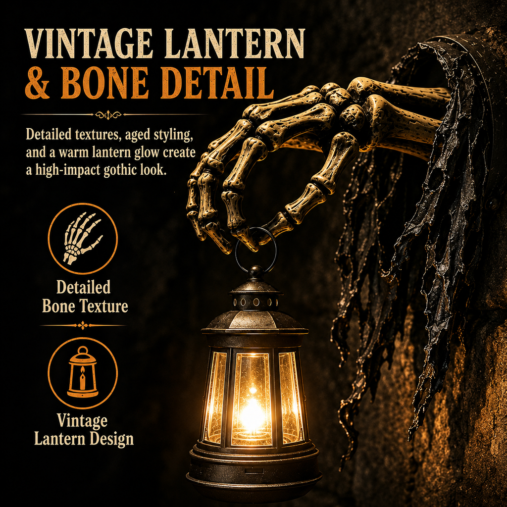 Skeleton Hand Halloween Lantern Wall Decor