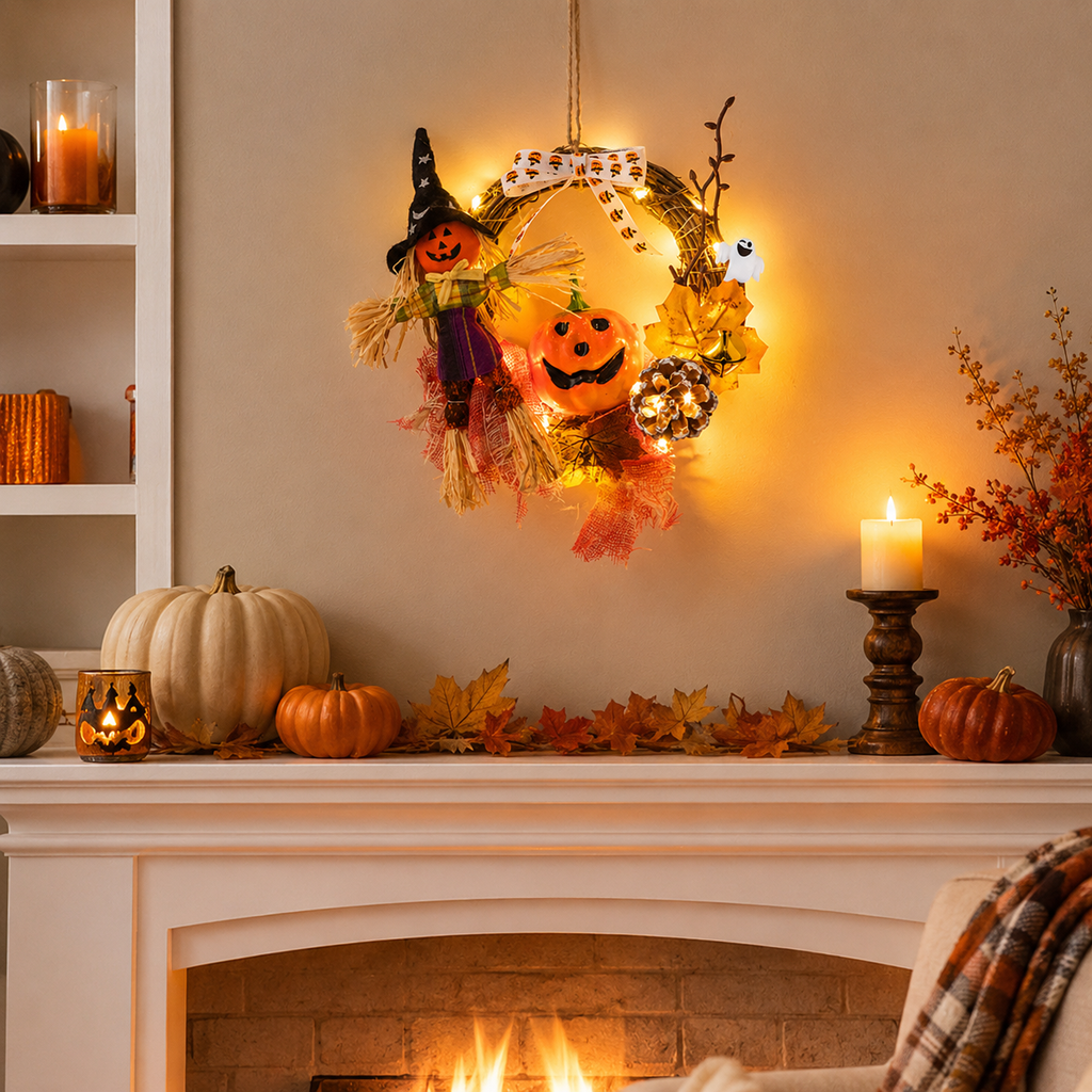Halloween Lighted Wreath 🎃