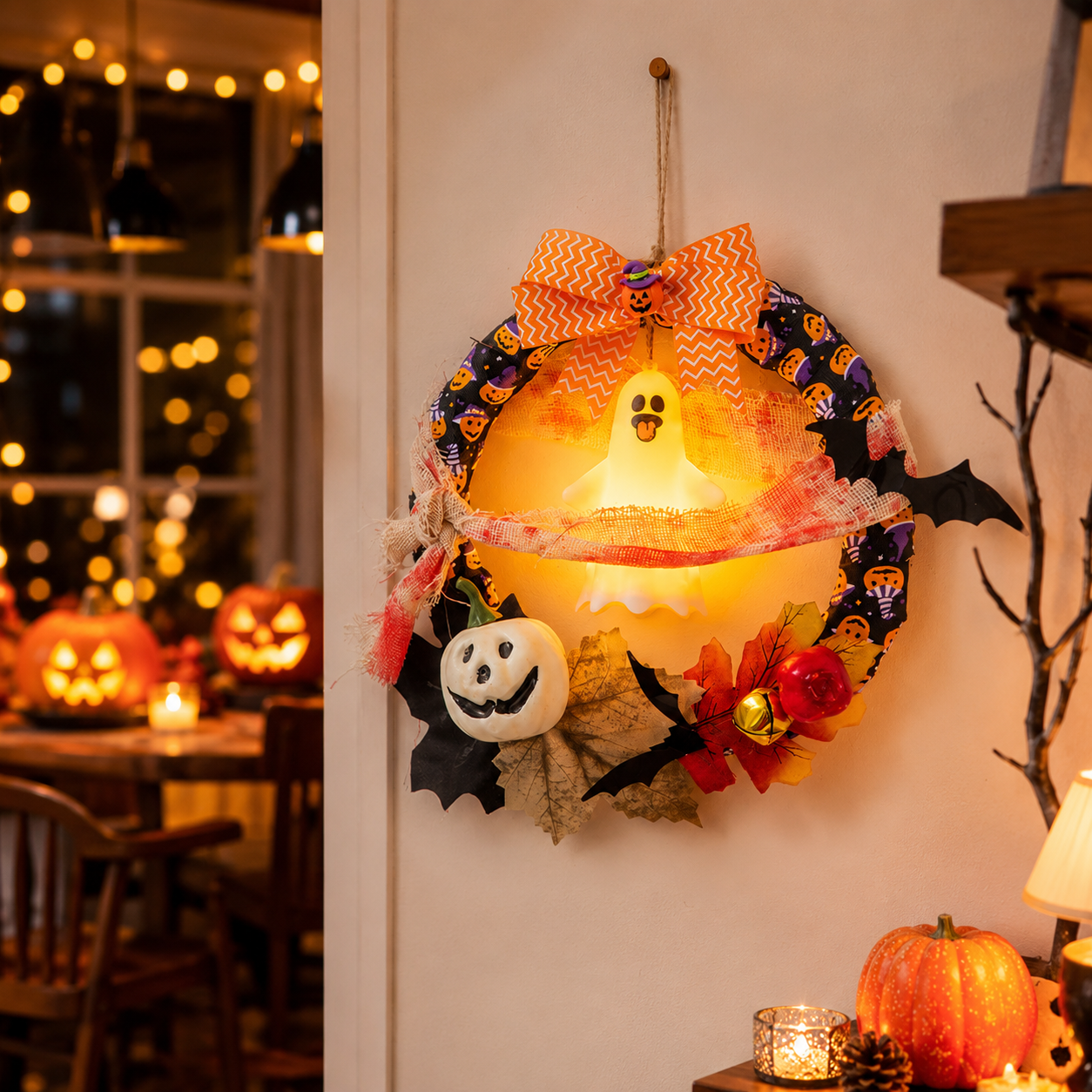Halloween Lighted Wreath 🎃