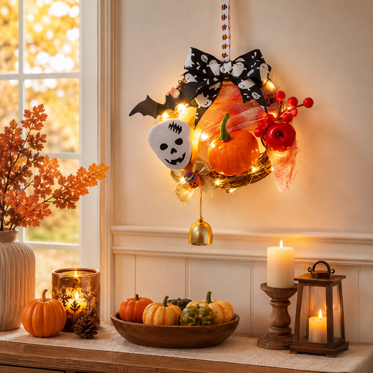 Halloween Lighted Wreath 🎃