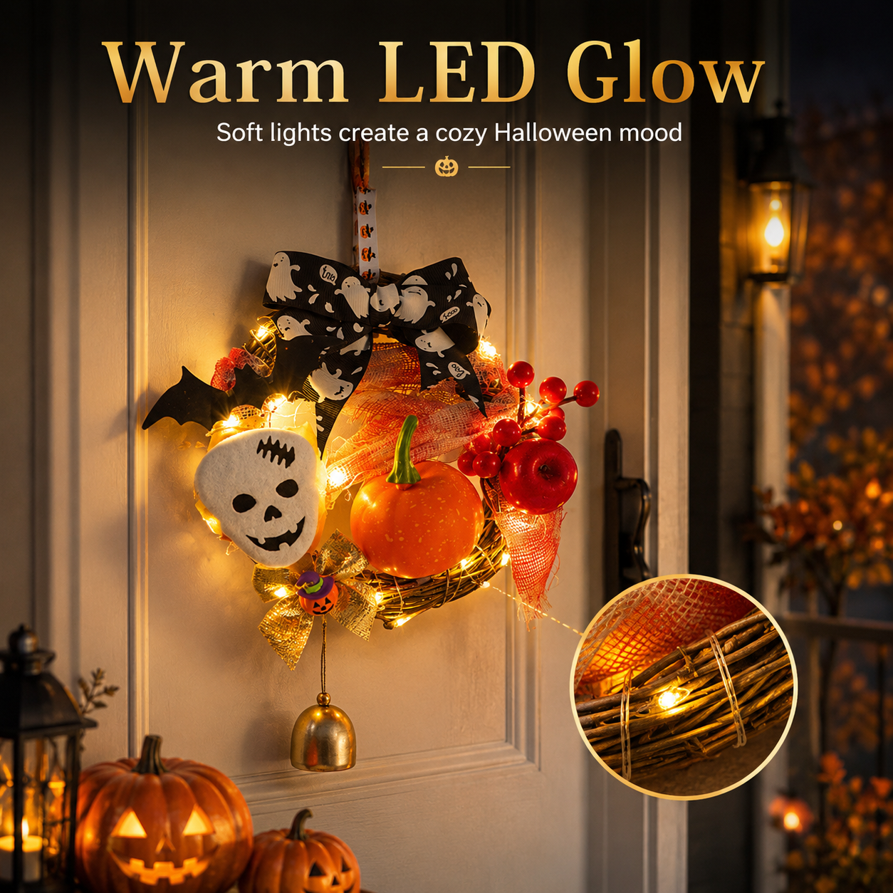 Halloween Lighted Wreath 🎃